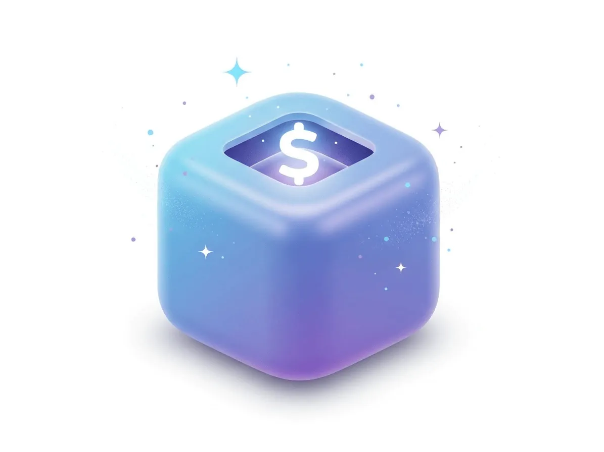 useMemo의 동작 원리를 나타내는 3D 아이콘 - 계산된 값을 저장하는 캐시 박스 이미지