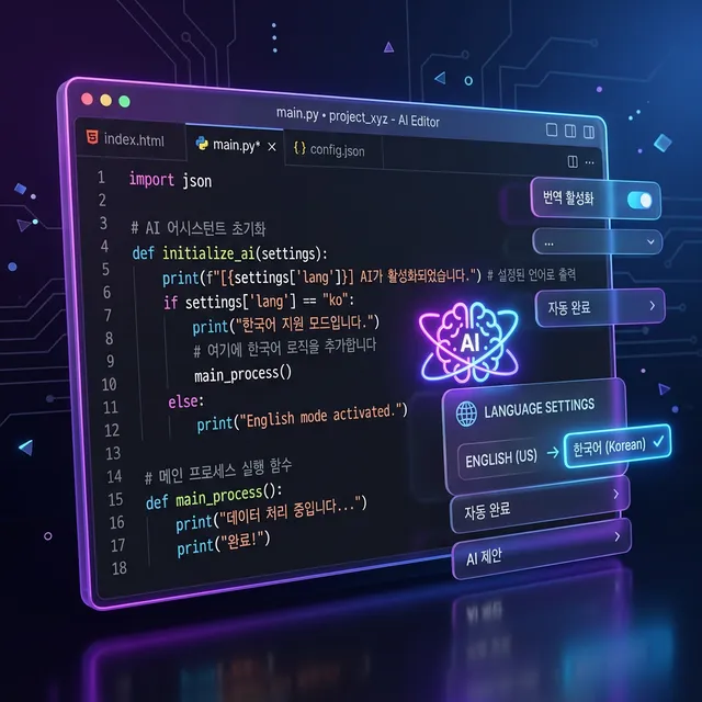 Cursor AI 한국어 설정 — 에디터 UI와 AI 응답 언어를 모두 한국어로 전환하는 과정