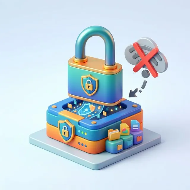 네트워크가 끊어져도 데이터 유출 염려 없이 보호되는 로컬 스토리지의 자물쇠 형태 데이터 보안