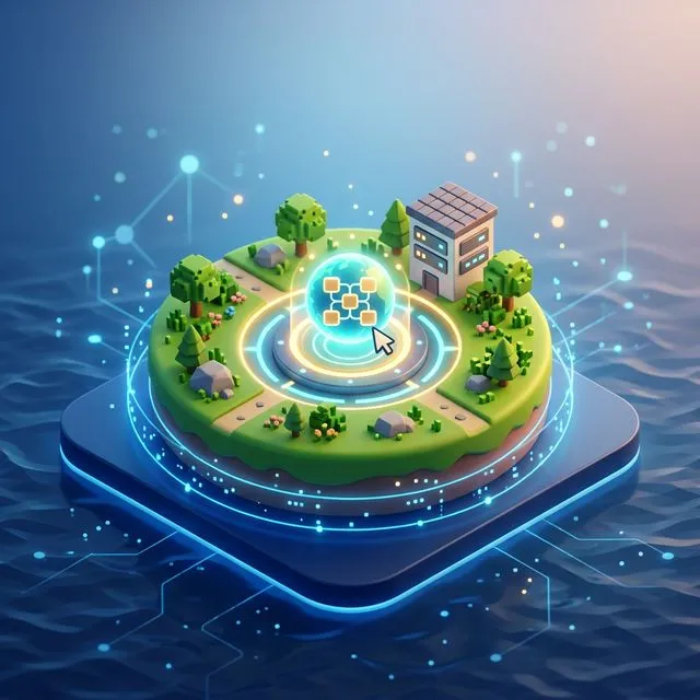 아일랜드 아키텍처(Islands Architecture)를 시각화한 심플 3D 아이콘