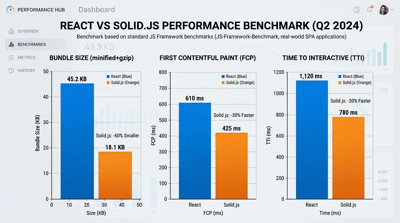 React vs Solid.js 성능 벤치마크 차트