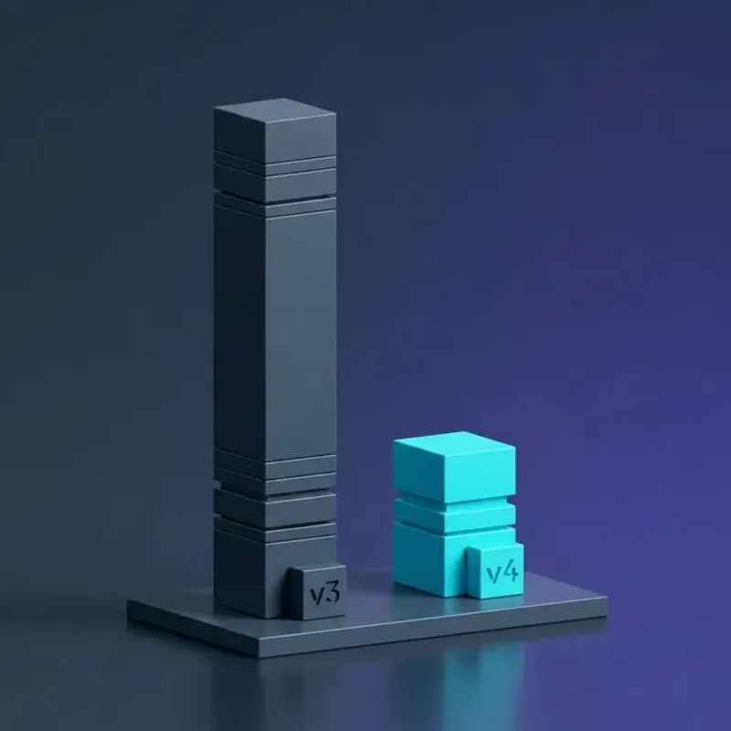 Tailwind CSS v3 vs v4 빌드 속도 비교 다이어그램